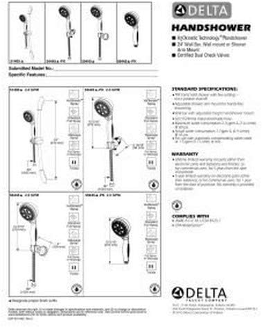 Delta Faucet H2Okinetic 5-Setting Hand Shower with Gold Finish 1