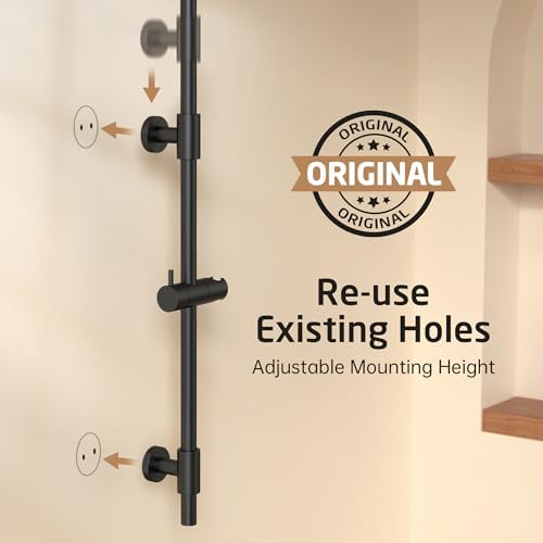 KES 30-Inch Matte Black Shower Slide Bar with Adjustable Holder