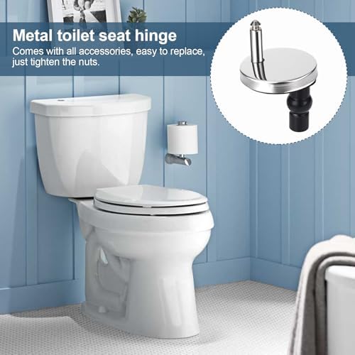 HINZIC 2Pcs Universal Toilet Seat Hinge Replacement Kit 6mm