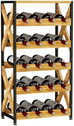 LUMAMU 20 Bottle Freestanding Wood Wine Rack