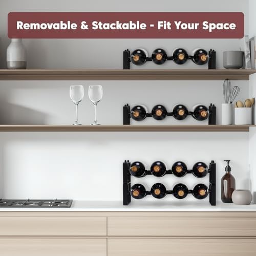 Stackable Wine Rack with 3 Installation Styles