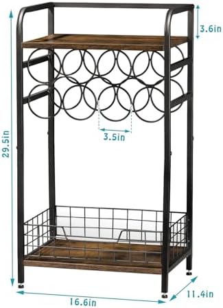 Bosimeca 3-Tier Wine Bar Table with 8-Bottle Rack