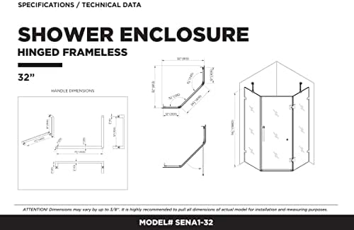 Fine Fixtures Shower Enclosure 32x74 Satin Brass 1
