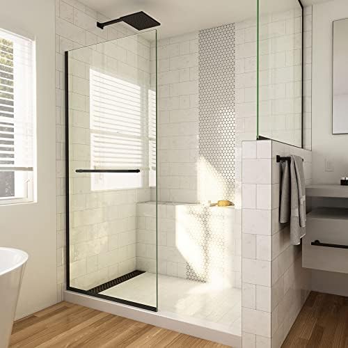 DreamLine Linea 34x72 Frameless Shower Screen Satin Black