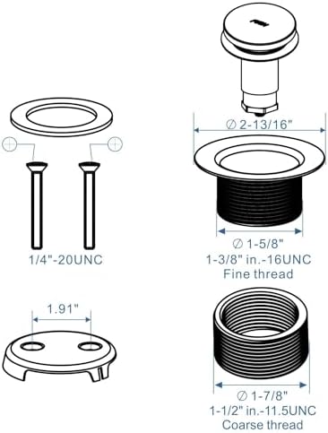 HIDROP Matte Black Tub Drain Conversion Kit