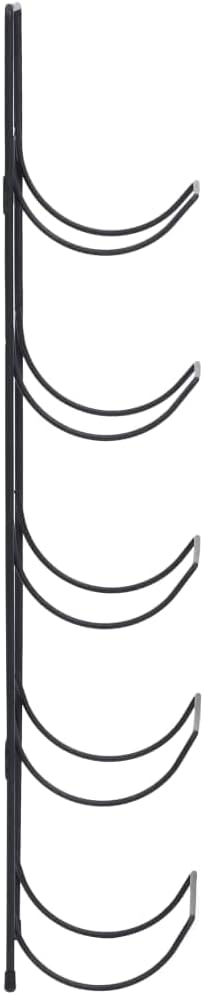 Wall Mounted Wine Rack for 5 Bottles Black Iron Industrial Style 1
