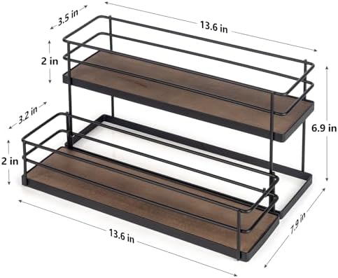 Kimilus 8 Bottle Coffee Syrup Organizer 2 Tier Stand
