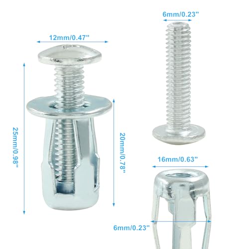 20 Pcs M6 Hollow Wall Anchors for DIY and Heavy Use