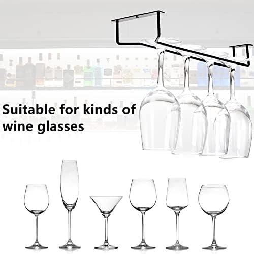 Dicunoy 6 Pack Black Wine Glass Rack