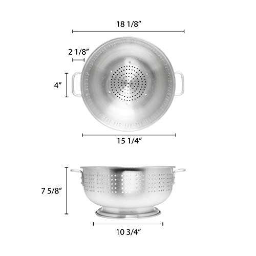 Excellante Heavy Duty Aluminum Colander with Handle 12 Quart 1