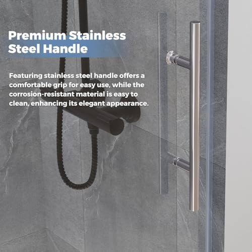 DELAVIN Frameless Shower Door 56-59 x 75