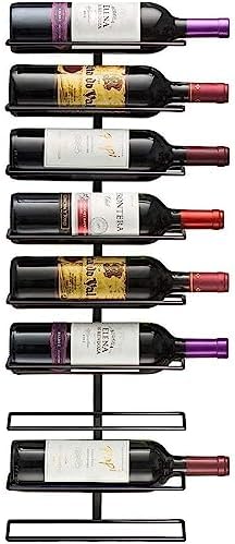 Sorbus Wall-Mounted Wine Rack 9 Bottles - Black Metal