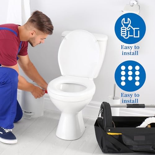 White Plastic Toilet Seat Hinge Replacement Set