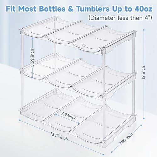 Stackable Water Bottle Organizer for Stanley 40 oz Tumbler 3 Pack
