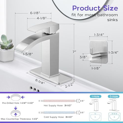 Onader 1 or 3 Hole Brushed Nickel Faucet
