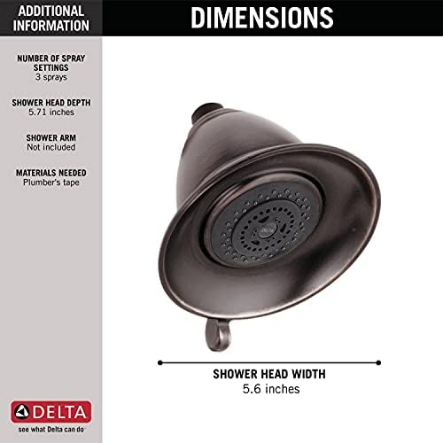 Delta Faucet 3-Spray Touch-Clean Shower Head Venetian Bronze
