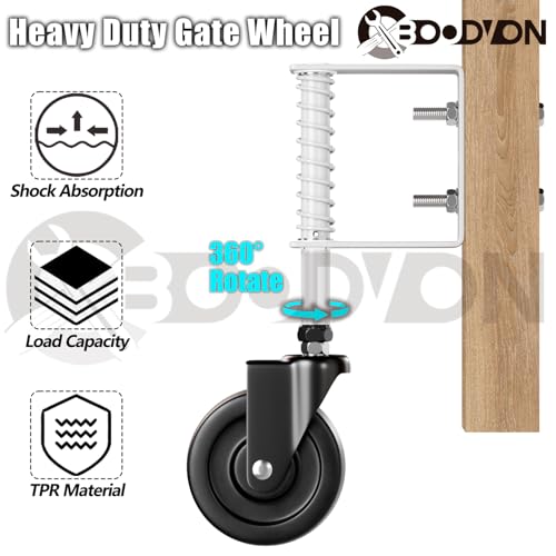 4 Spring Loaded Gate Caster with 360 Rotation 220 Lbs Capacity 2 Pack