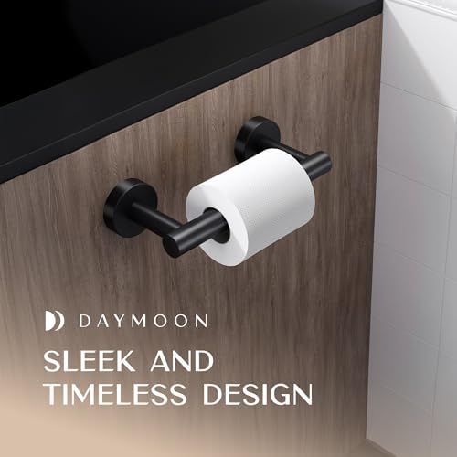 Day Moon Matte Black Toilet Paper Holder - Wall Mount for Bathroom