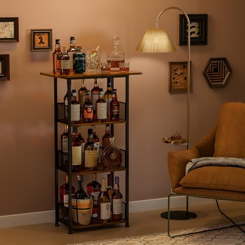 Eyteenokk 4-Tier Freestanding Wine Rack with T-Shape Tabletop 1