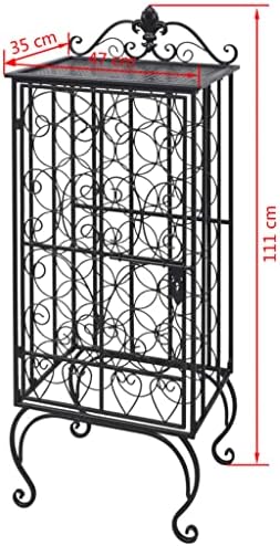 BIGBARLEY 28-Bottle Metal Wine Rack Cabinet