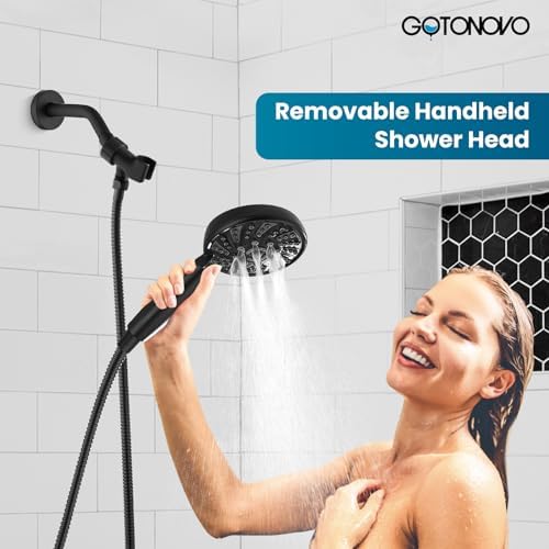 Gotonovo Bathroom Shower Head Kit with 6 Modes and Valve Included