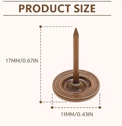 Supernine Brass Tacks Decorative Nails 100Pcs