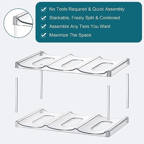 Stackable 3-Tier Water Bottle Holder for Stanley YETI - Clear Racks