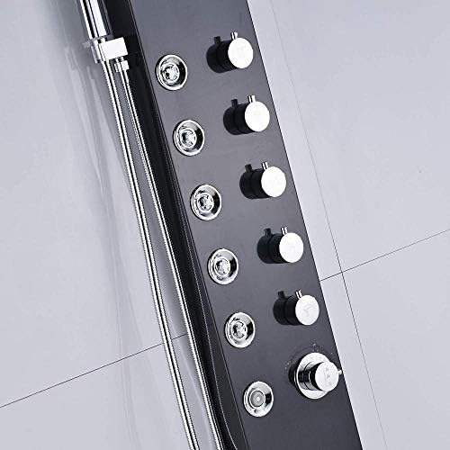 Gougeltd Stainless Steel Shower Panel with LED Massage and Fingerprint-Free Design
