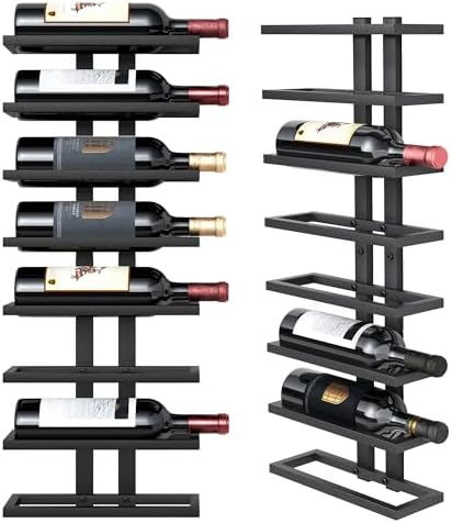 Hoctieon 8 Tier Wall Mount Wine Rack - Black