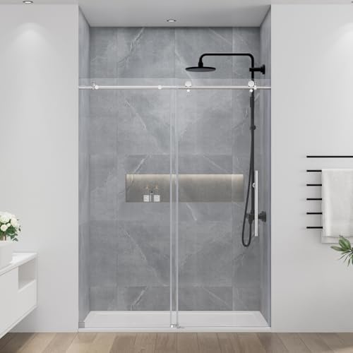 DELAVIN Frameless Shower Door 56-59 x 75