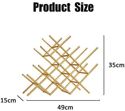 Stylish Gold Wine Rack - 6 Bottle Freestanding Metal Storage