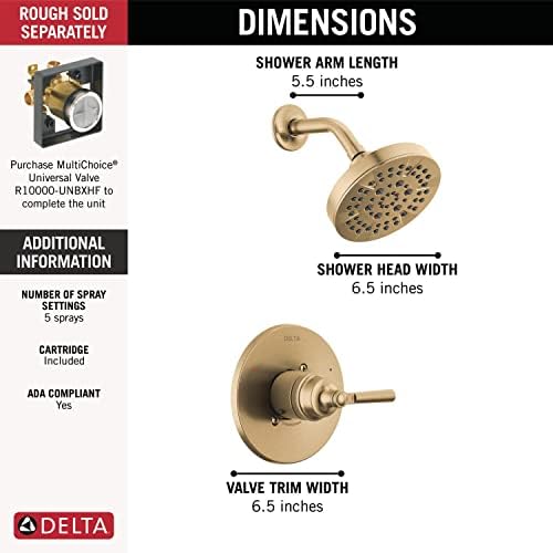 Delta Saylor 14 Series Gold Shower Valve Trim Kit CZ