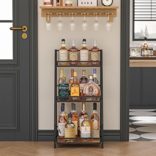 3-Tier Trapezoid Liquor Stand for Home Bar