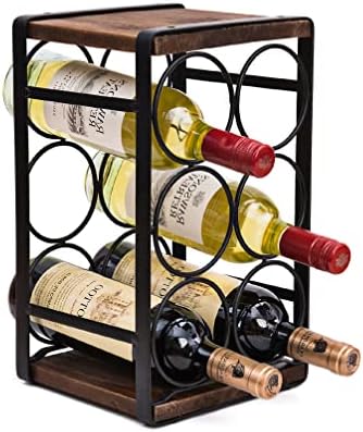 SODUKU Rustic Wood Wine Rack 6 Bottles Brown