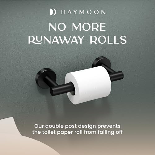 Day Moon Matte Black Toilet Paper Holder - Wall Mount for Bathroom