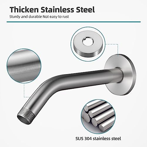 Cobbe 6-Inch Stainless Steel Shower Arm with Flange