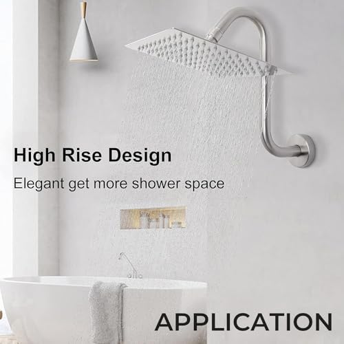 S Shaped Shower Head Riser with Flange and 12 Connection