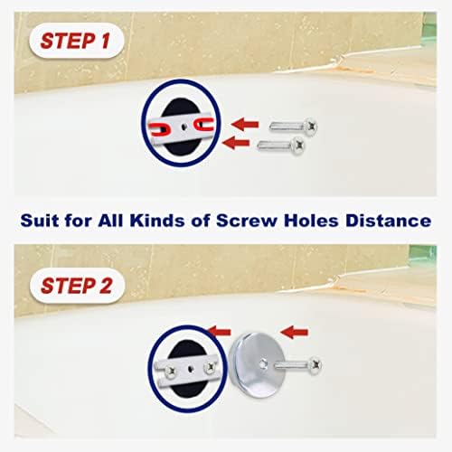 Chrome Bathtub Drain Overflow Cover with Adapter and Screws
