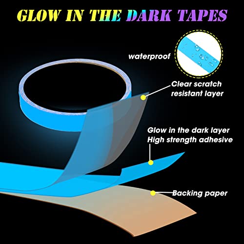 Spakon 8 Pieces Glow in The Dark Tape 80 Feet Waterproof