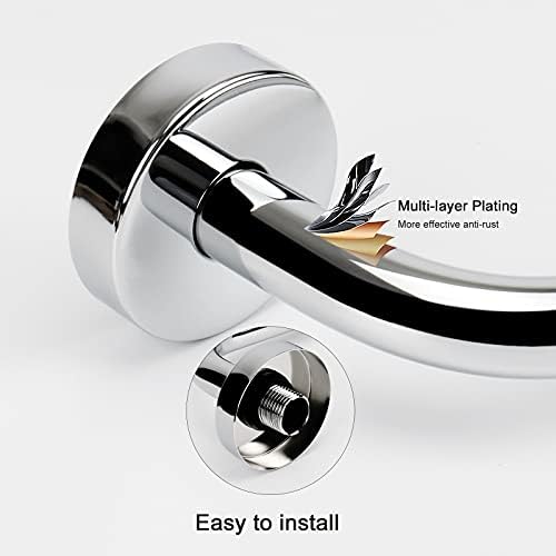 NearMoon S Shaped Shower Head Riser 12 Inch Chrome 2 Pack