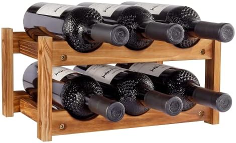 Niep 6 Bottle 2-Tier Wood Wine Rack