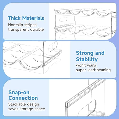 3 Pack Stackable Water Bottle Organizer for Kitchen Cabinet