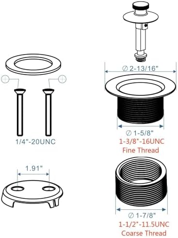 HIDROP Matte Black Tub Drain Set with Overflow Conversion Kit