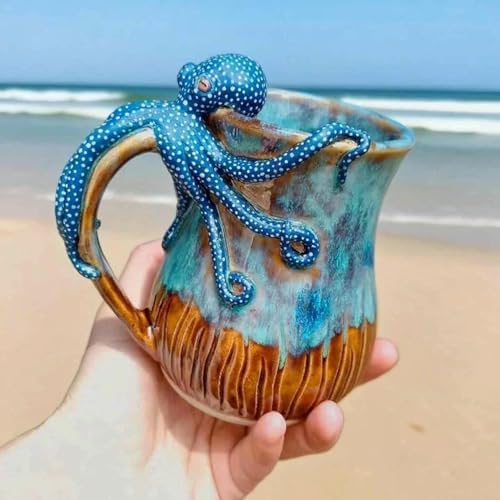 Treayes 3D Octopus Resin Mug Decor