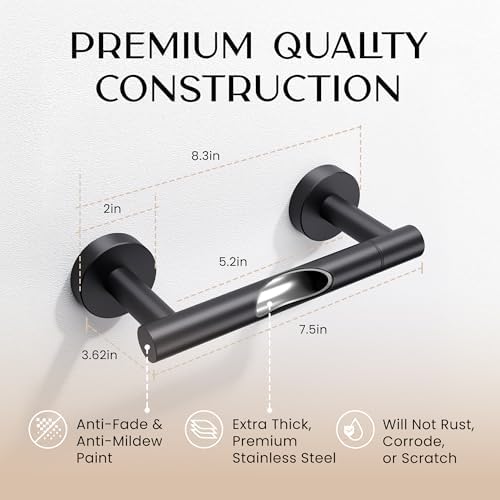 Day Moon Matte Black Toilet Paper Holder - Wall Mount for Bathroom