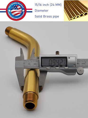 Aquaiaw 6 Inch Solid Brass Shower Arm with Escutcheon