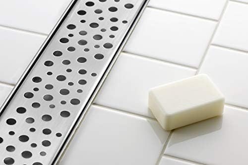 DreamDrains 42 in Linear Shower Drain with Rain Pattern 1