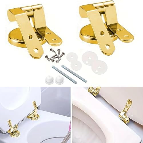 Loszaral Gold Toilet Seat Hinges Replacement Kit