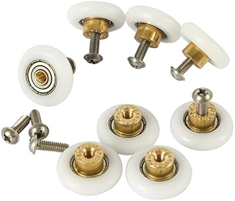 8pcs BrassPOM Shower Door Rollers 19mm Diameter Bathroom Replacement