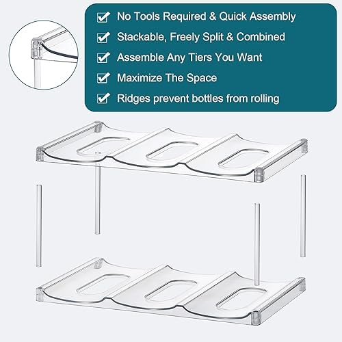 4 Tier Clear Water Bottle Organizer for Stanley and YETI Tumblers